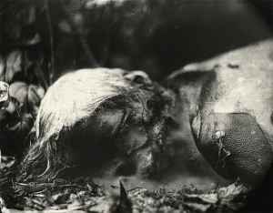 Decomposing corpse from Sally Mann's series, 'Body Farm'
